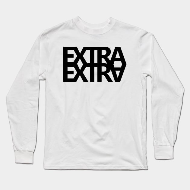 Extra Extra Black Long Sleeve T-Shirt by felixbunny